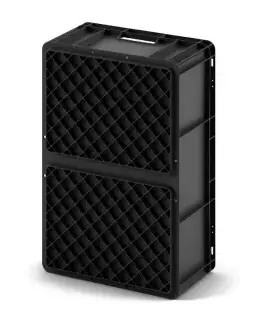 Ящик EC-6422 12.311.99R 600х400х220 мм черный с усиленным дном. Изображение №2