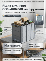 Купить ящик 600×400×510 с ручками SPK 4650. Полипропилен, штабелируемый, прочный, для склада и логистики. Продажа, доставка в Москве и по всей России — КИИТ.