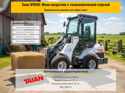 Мини-погрузчик шарнирно-сочлененный TAIAN DY840. Изображение №6