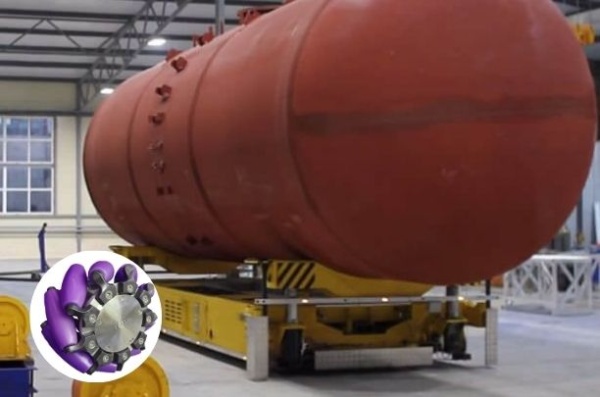Самоходная транспортная платформа ОМП AGV (Россия) - полностью автоматическая многоходовая грузовая платформа AGV для транспортировки любых грузов до 70 тонн на складе и производстве - КИИТ