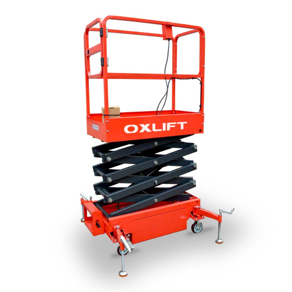 Фото ножничный подъемник qx-030-039 oxlift 300 кг 3,9 м на сайте www.kiit.ru в интернет-каталоге КИИТ ☎ +7(800) 707-07-45
