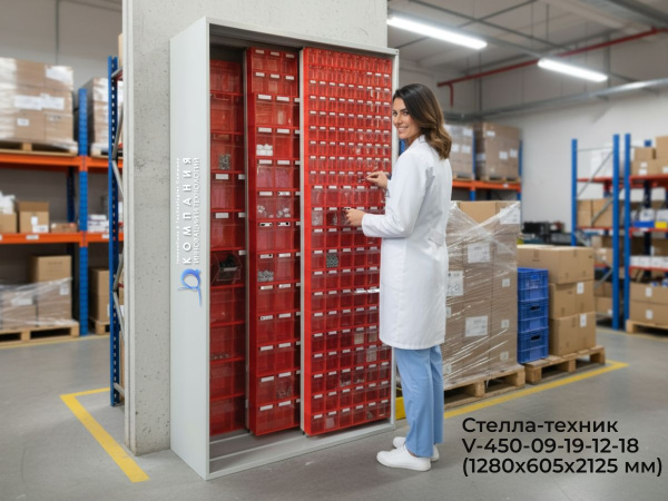 Шкаф-купе Стелла-техник V-450-09-19-12-18 (1280x605х2125) 