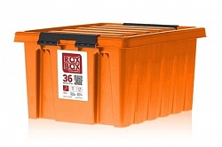 Оранжевый ящик Rox Box 36 литров с крышкой и клипсами 