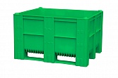 Контейнер BoxPallet 10-100-ОА-ACE-3 1200х1000х740 мм сплошной на 3-х полозьях зеленый