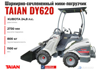Компактный шарнирно-сочлененный мини-погрузчик TAIAN DY620 с телескопической стрелой в КИИТ