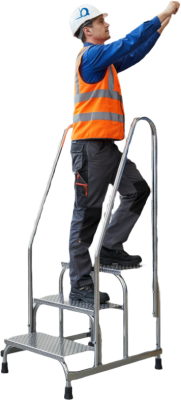 Монтажная подставка MEGAL (тип 1) 3 ступени с двумя поручнями 050403 (2,6 м, 3 ступени, 150 кг). Изображение №1