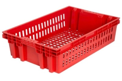 Ящик п/э хлебный 600х400х152,5 красный вес 1,2 кг.. Изображение №1