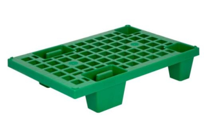 Пластиковый поддон на ножках TR 400 600х400х130 перфорированный, зеленый. Изображение №1
