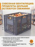 Перфорированный ящик 600x400x220 с перфорированным дном | Для вентиляции грузов, евроконтейнер, Россия
