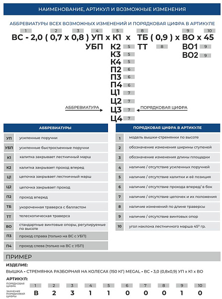 Фото вышка-стремянка разборная на колесах megal вс2-2,5 (150 кг + 150 кг, высота площадки 2,5 м) на сайте www.kiit.ru в интернет-каталоге КИИТ ☎ +7(800) 707-07-45 Изображение №12