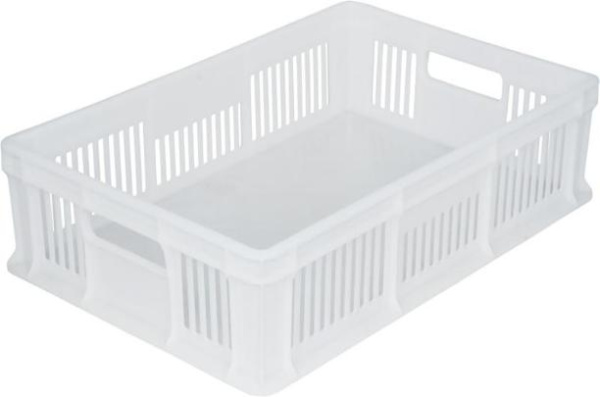 Фото пластиковый ящик 600х400х140 мм сплошное дно с ручками белый морозостойкий на сайте www.kiit.ru в интернет-каталоге КИИТ ☎ +7(800) 707-07-45