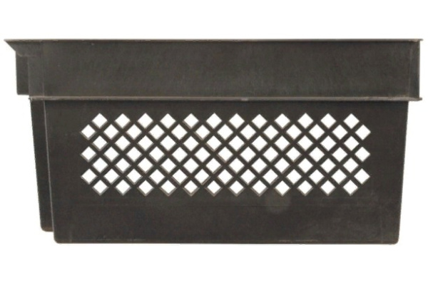 Фото ящик п/э 600х400х300 перфорированный черный на сайте www.kiit.ru в интернет-каталоге КИИТ ☎ +7(800) 707-07-45