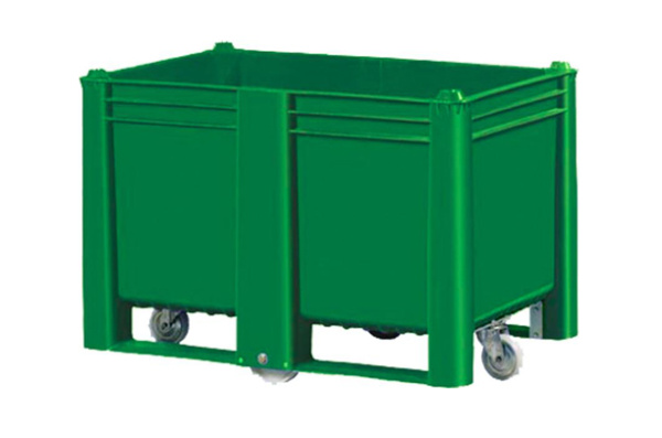 Фото контейнер boxpallet 11-080-wa (вар.2) 1200х800х800 мм сплошной на колёсах штабелируемый зеленый на сайте www.kiit.ru в интернет-каталоге КИИТ ☎ +7(800) 707-07-45