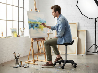 Табурет лабораторный Gresson ТБЛ (мягкое сиденье, регулировка высоты, до 120 кг). Изображение №9