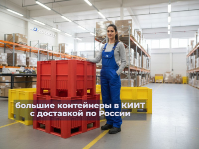 Большой контейнер BoxPallet 1200х800х740 мм сплошной, арт. C-Box 1208 S (740) красный. Изображение №4