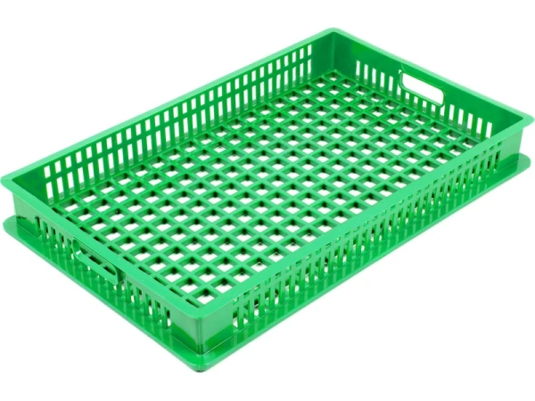 Фото хлебный перфорированный ящик 740х465х95 объём 23, изумрудный на сайте www.kiit.ru в интернет-каталоге КИИТ ☎ +7(800) 707-07-45