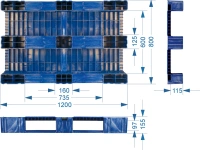 Фото пластиковый поддон на 3-х полозьях tr 1208-1 (r) 1200х800х150 мм сплошной, темно-бордовый на сайте www.kiit.ru в интернет-каталоге КИИТ ☎ +7(800) 707-07-45 Изображение №2