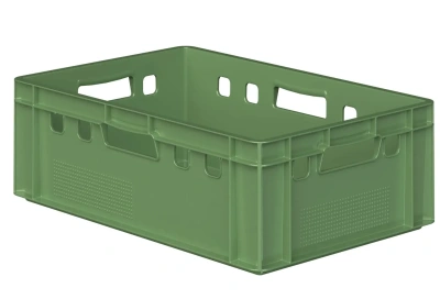 Пластиковый ящик для мяса Iplast E2 12.422 600х400х200 зеленый. Изображение №1