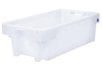 Рыбный белый ящик CRAEMER 800х450х270 конусный 40 кг/60 л с дренажными отверстиями. Изображение №1