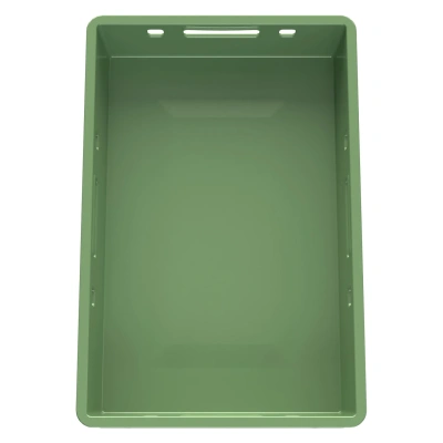 Пластиковый ящик для мяса Iplast E1 12.421 600х400х120 зеленый. Изображение №2