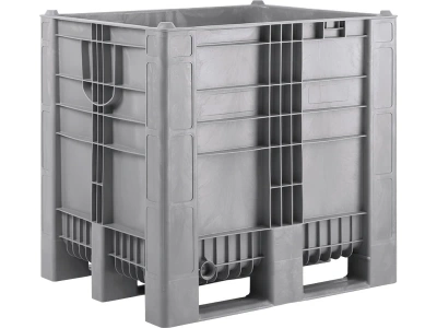 Большой контейнер BoxPallet 1200х1000х1140 мм сплошной, на 3-х полозьях, арт. C-Box 1210 S (1140) серый. Изображение №3