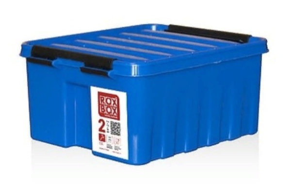 Фото синий ящик rox box 2,5 литра с крышкой и клипсами  на сайте www.kiit.ru в интернет-каталоге КИИТ ☎ +7(800) 707-07-45