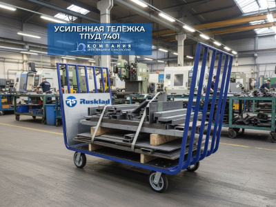Тележка платформенная усиленная RUSKLAD ТПУД 7401 800х1919х960 (1000 кг, цельносварная, фанера 9 мм). Изображение №2