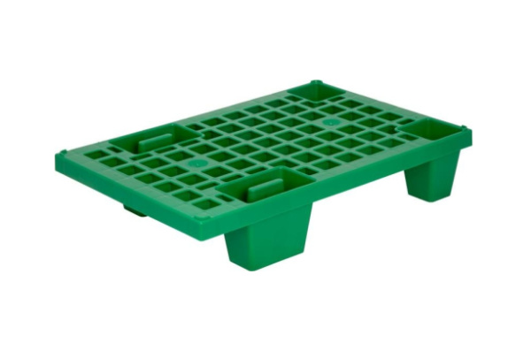 Фото пластиковый поддон на ножках tr 400 600х400х130 перфорированный, зеленый на сайте www.kiit.ru в интернет-каталоге КИИТ ☎ +7(800) 707-07-45