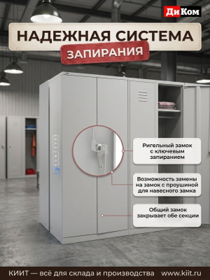 Шкаф гардеробный ДиКом Рационал ОД-421-О (2 секции, 1860x800x500 мм, RAL 7038). Изображение №4