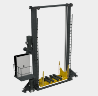 Фото автоматический кран-штабелер для поддонов с 2 комплектами телескопических вил на сайте www.kiit.ru в интернет-каталоге КИИТ ☎ +7(800) 707-07-45