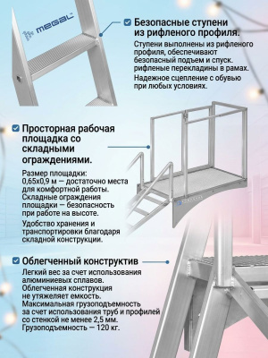 Лестница с площадкой для химстойкой транспортной емкости Megal ЛПХТ. Изображение №4