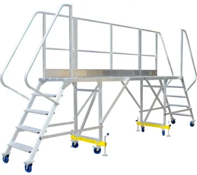 Рабочая передвижная алюминиевая площадка MEGAL ПААд-2,1х3,5хВО (высота 2,1 м, длина 3,5 м, грузоподъемность 300 кг). Изображение №2