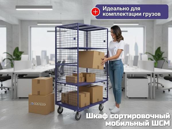 Фото мобильный сетчатый шкаф шсм 795х1185х1827 на сайте www.kiit.ru в интернет-каталоге КИИТ ☎ +7(800) 707-07-45 Изображение №5