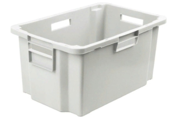 Фото ящик п/э мясной 600х400х300 сплош. белый морозостойкий на сайте www.kiit.ru в интернет-каталоге КИИТ ☎ +7(800) 707-07-45