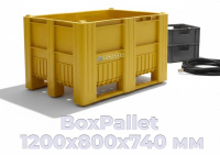 BoxPallet 1200х800х740 мм желтый сплошной, арт. C-Box 1208 S (740) желтый, код: 18901