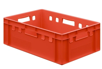 Пластиковый ящик для мяса Iplast E2 FK-6420 600х400х200 красный. Изображение №3