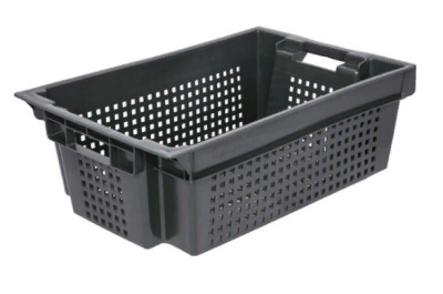 Ящик усиленный п/э 600х400х200 черный. Изображение №1