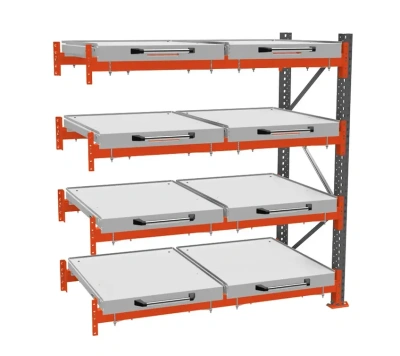 Доп. секция (4 яруса) стеллаж с выдвижными платформами 500 кг. Изображение №2