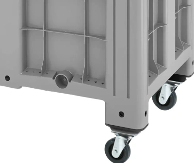 Контейнер SDBOX 1208 SW 1200х800х913 мм сплошной серый на колесах. Изображение №2