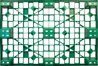Пластиковый поддон на 9 ножках TR 1208 L 1200х800х160 мм перфорированный, зеленый. Изображение №2