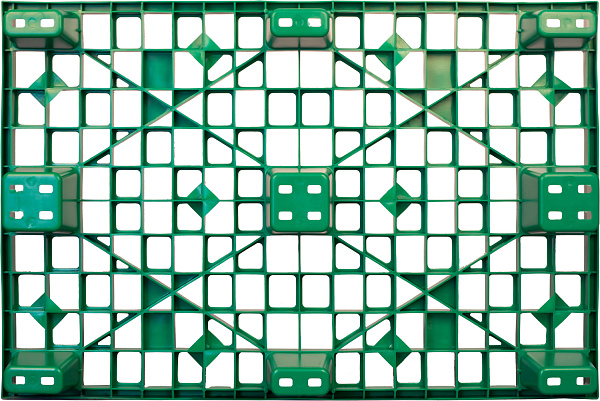 Фото пластиковый поддон на 9 ножках tr 1208 l 1200х800х160 мм перфорированный, зеленый на сайте www.kiit.ru в интернет-каталоге КИИТ ☎ +7(800) 707-07-45 Изображение №2