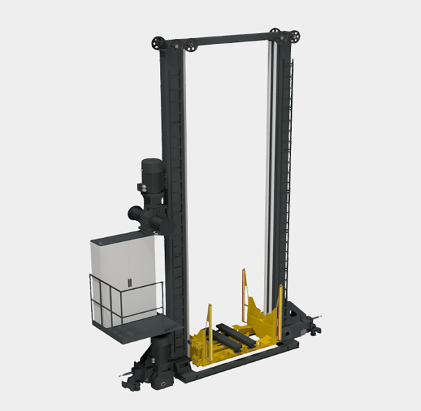 Фото автоматизированный кран-штабелер для паллет с 1 комплектом телескопических вил на сайте www.kiit.ru в интернет-каталоге КИИТ ☎ +7(800) 707-07-45