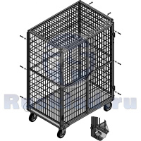 Сетчатое заполнение бортов с ячейкой 50х100 мм и усиленная рама шкафа ШСМ-2