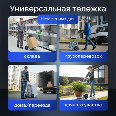 Тележка грузовая двухколесная алюминиевая с откидной полкой FW-88A. Изображение №5