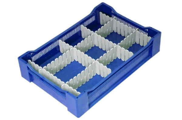 Фото ящик п/э ягодный 600х400х135 сплошное дно синий на сайте www.kiit.ru в интернет-каталоге КИИТ ☎ +7(800) 707-07-45