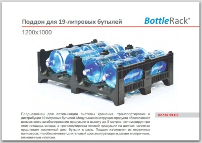 Пластиковый поддон BottleRack для 19 литровых бутылей с водой. Изображение №2