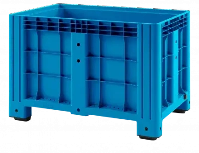 Неразборный сплошной контейнер на ножках iBox 1200х800х800 мм голубой. Изображение №2