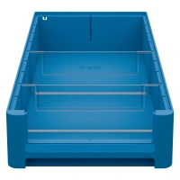 Полочный контейнер iPlast SK-5209 | 500×235×90 мм, голубой, с 2 поперечными перегородками, 8 л