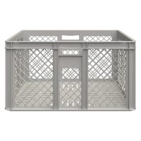 Купить евроконтейнер iPlast 600x400x320 | С открытыми ручками, перфорированные стенки и дно, морозостойкий