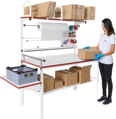 Упаковочный стол GRESSON КСР-1200 (1200x700 мм, регулировка высоты, расширенная комплектация). Изображение №1